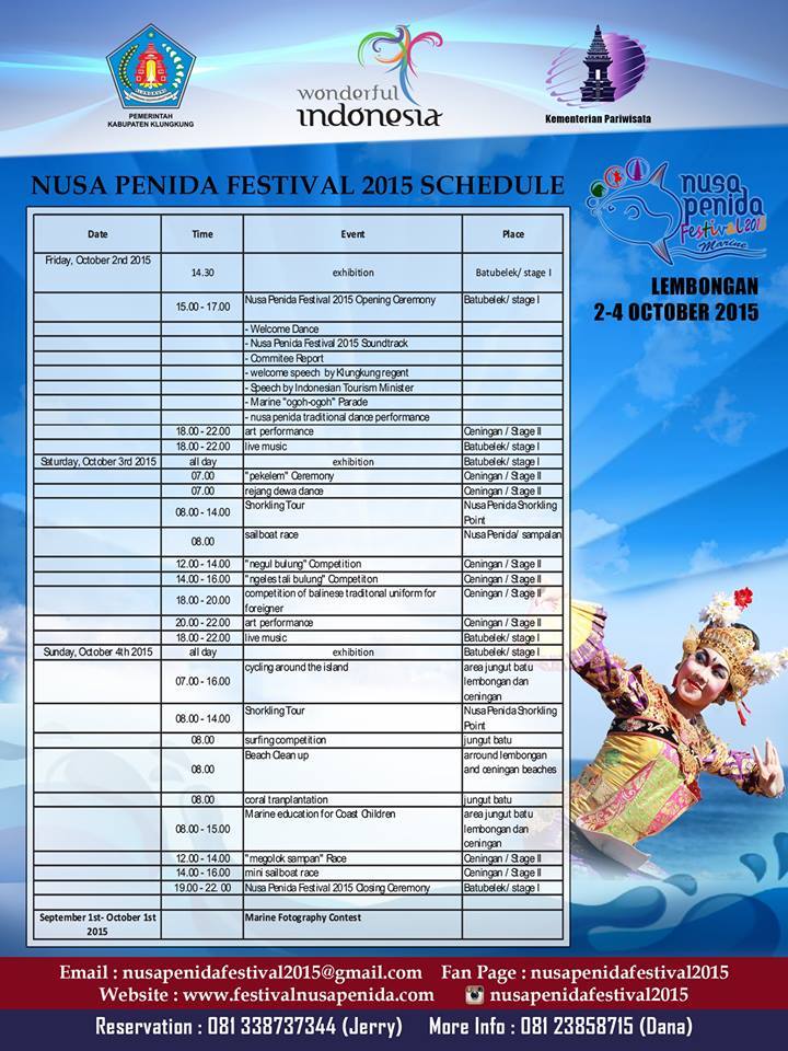 Jadwal Nusa Penida Festival 2015