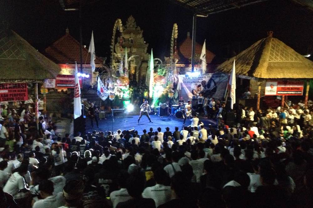 Konser mini Bali Tolak Reklamasi di Kepaon dan Pemoga, Denpasar. Foto ForBALI.