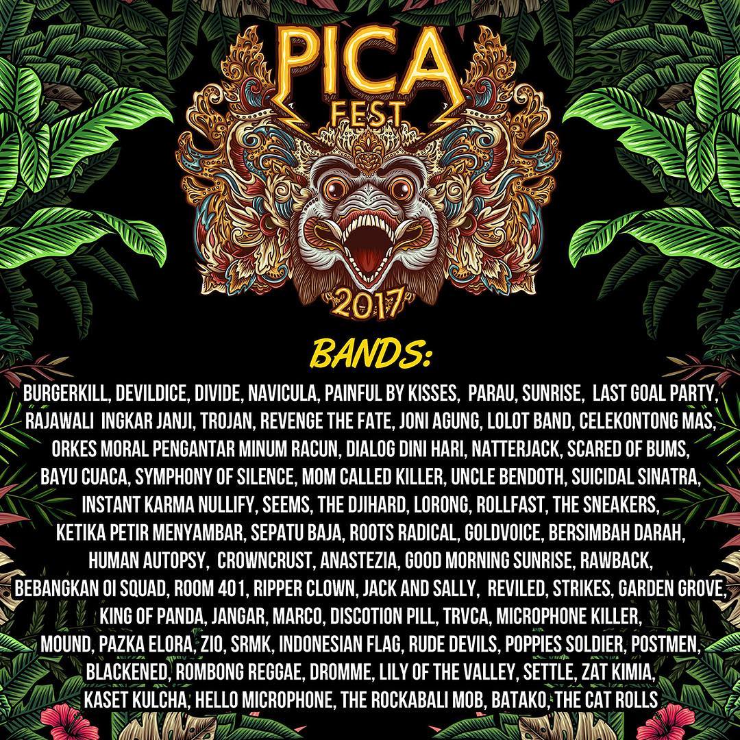 Daftar band-band di PICA Fest 2017